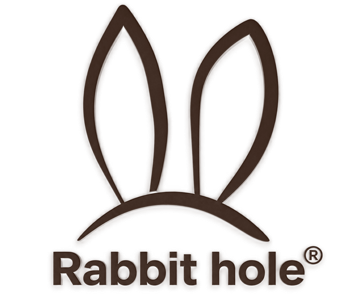 Товарный знак Rabbit Hole: заячьи уши и надпись Rabbit hole со знаком охраны