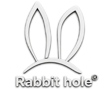 Товарный знак Rabbit Hole: заячьи уши и надпись Rabbit hole со знаком охраны