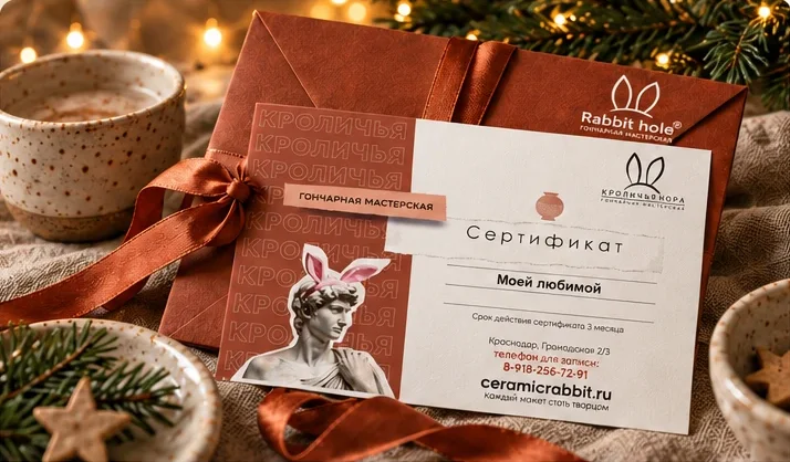 Подарочный сертификат Rabbit Hole в конверте